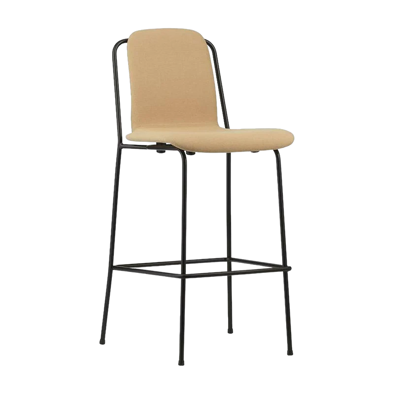 Chaise de bar Studio 75 Cm Full Uph. Black Steel - Normann Copenhagen