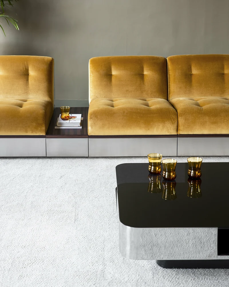 Canapé 3 places en velours honey 195 cm Stanley - RED Edition