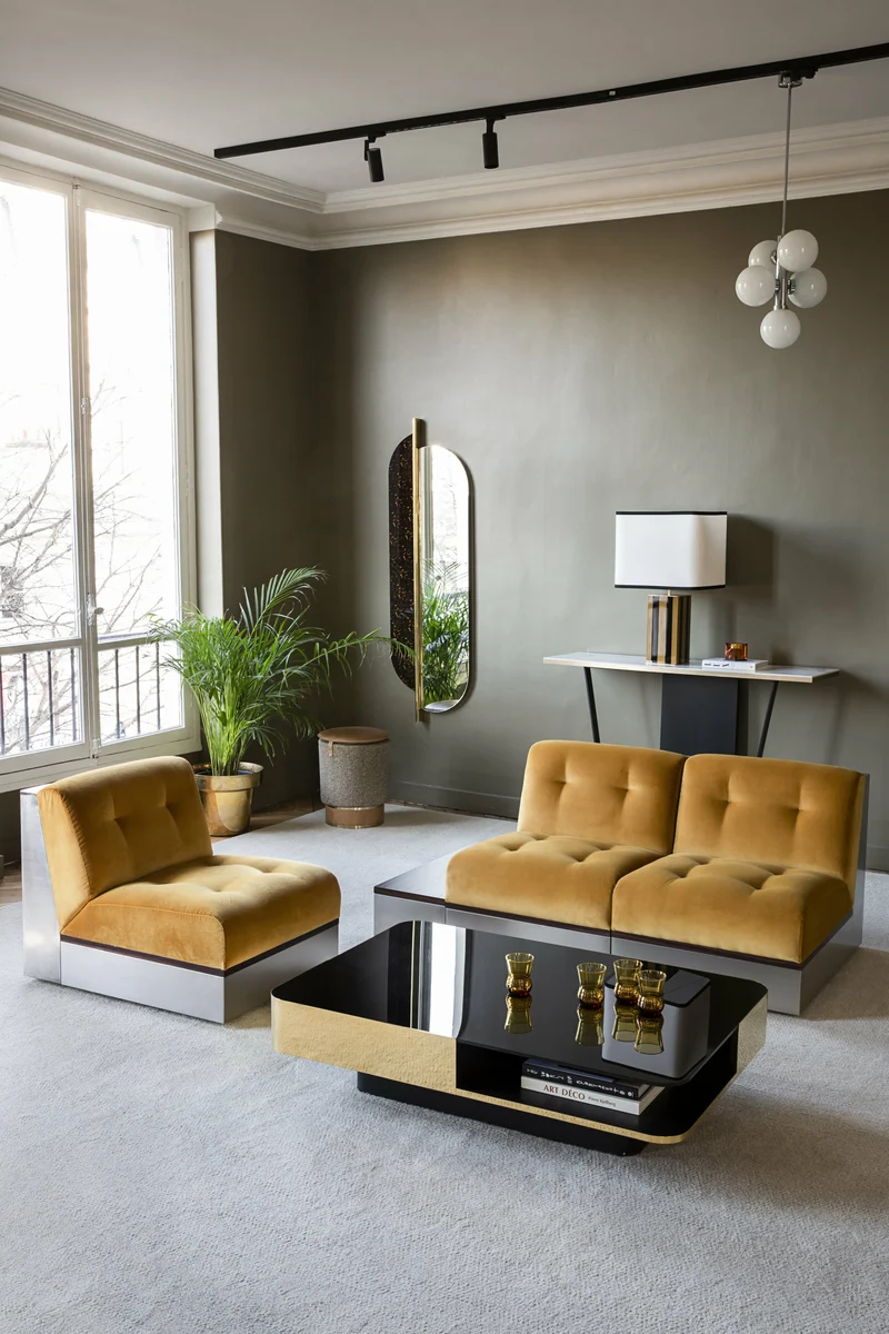 Canapé 3 places en velours honey 195 cm Stanley - RED Edition