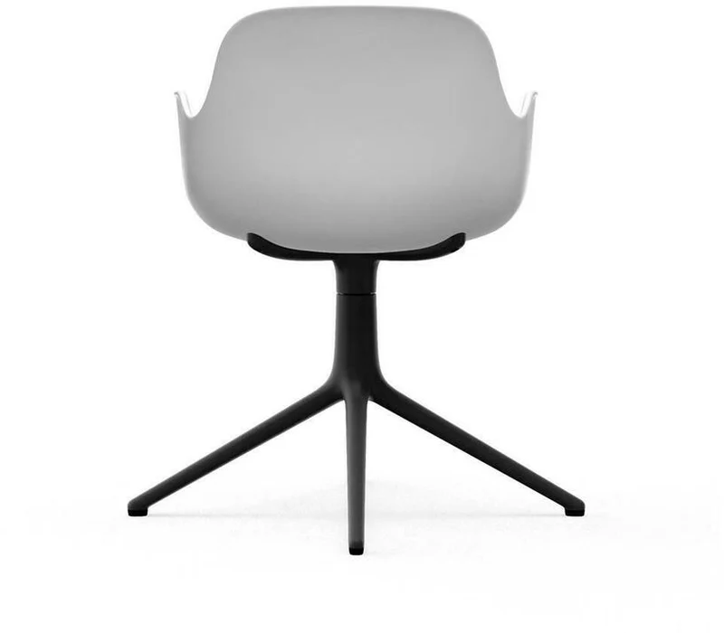 Chaise de bureau avec accoudoirs en polypropylene blanche et noire Swivel 4L blanc - Normann Copenhagen