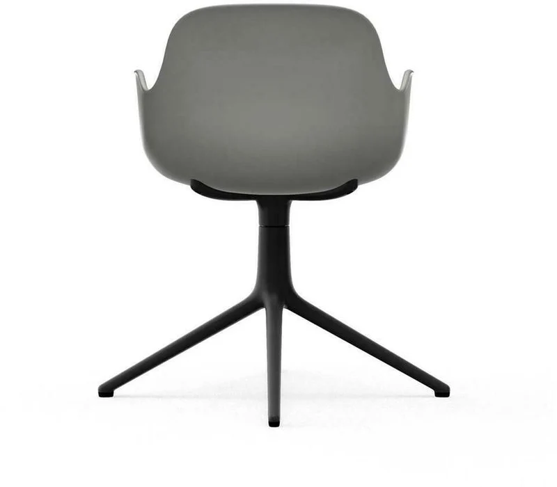 Chaise de bureau avec accoudoirs en polypropylene grise et base noire Swivel 4L Grey - Normann Copenhagen