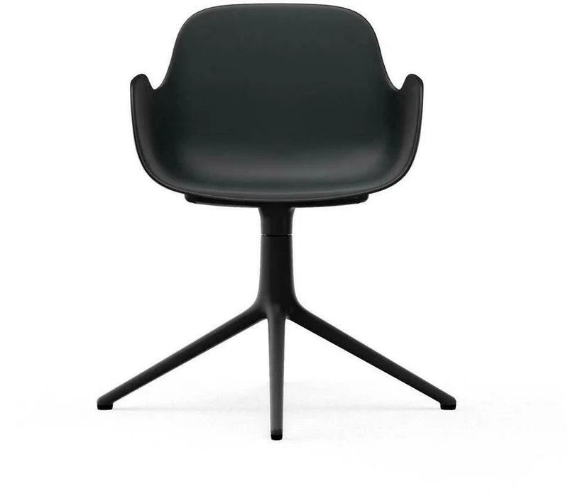 Chaise de bureau avec accoudoirs en polypropylene noire et base noire Swivel 4L noir - Normann Copenhagen