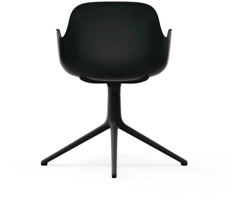 Chaise de bureau avec accoudoirs en polypropylene noire et base noire Swivel 4L noir - Normann Copenhagen