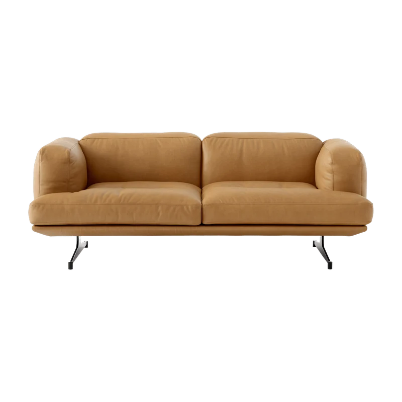 Canapé 2 places en cuir cognac Inland AV22 - &tradition