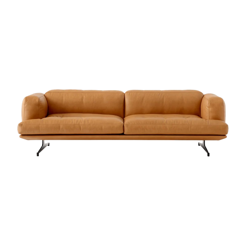 Canapé 3 places en cuir cognac Inland AV22 - &tradition