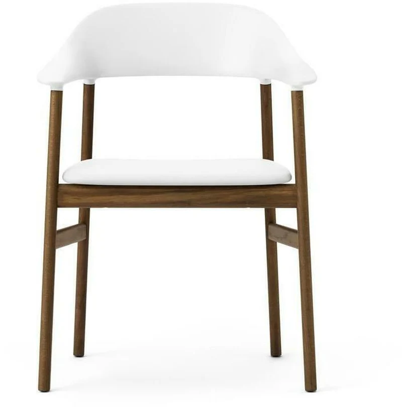 Chaise avec accoudoirs en chêne teinté et cuir blanc Herit Spectrum Leather blanc - Normann Copenhagen
