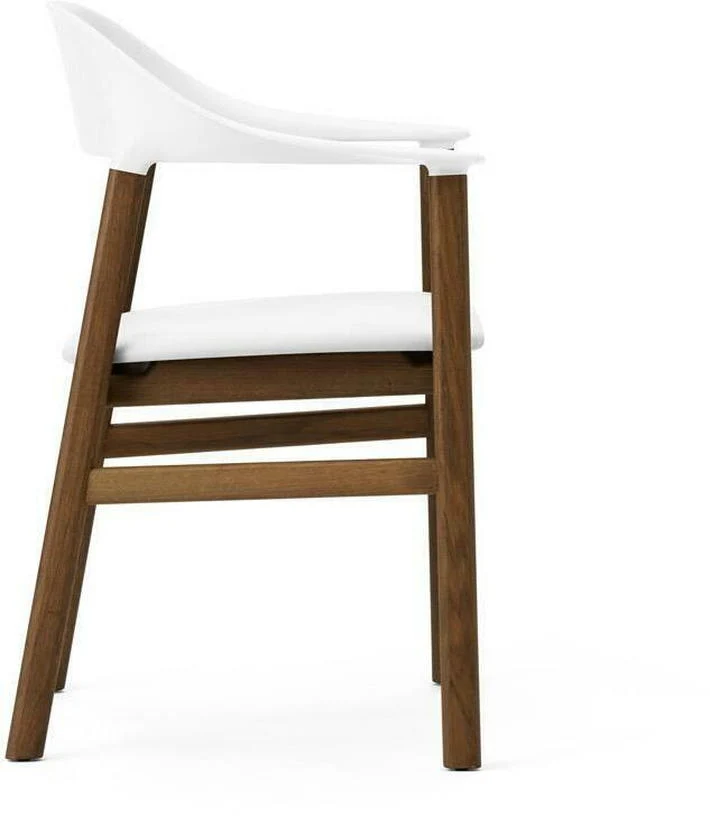 Chaise avec accoudoirs en chêne teinté et cuir blanc Herit Spectrum Leather blanc - Normann Copenhagen
