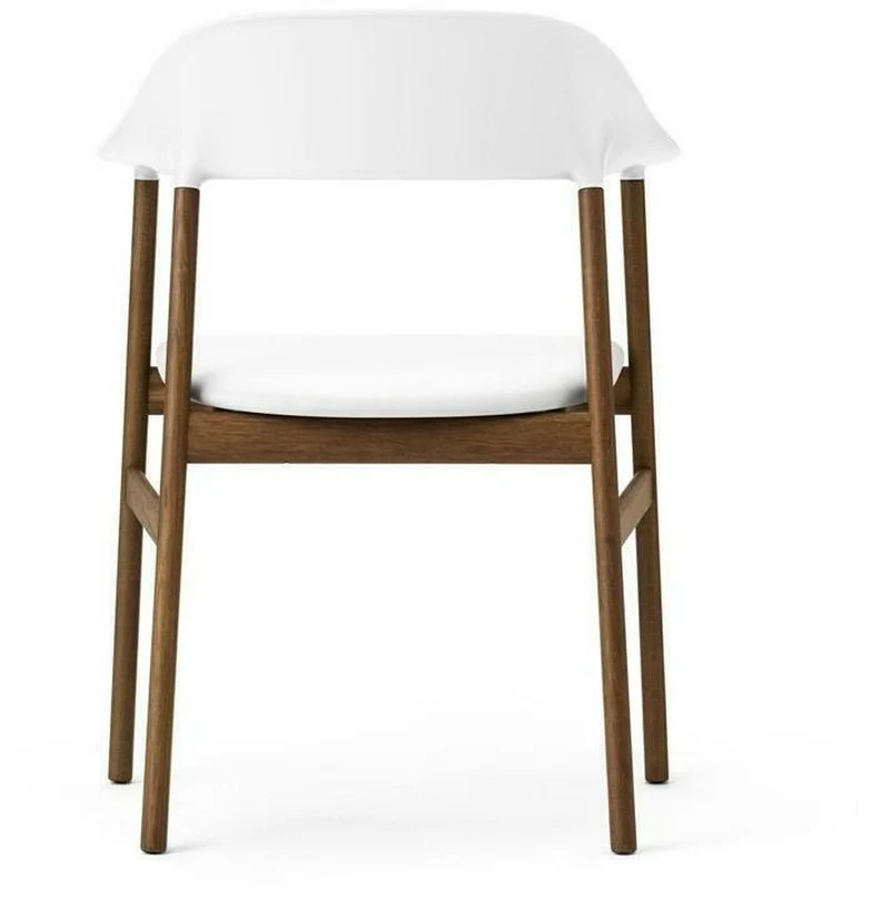Chaise avec accoudoirs en chêne teinté et cuir blanc Herit Spectrum Leather blanc - Normann Copenhagen