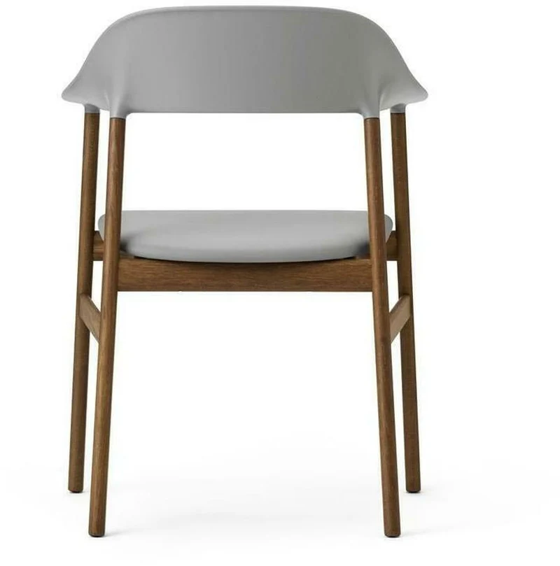 Chaise avec accoudoirs en chêne teinté et cuir gris Herit Spectrum Leather Grey - Normann Copenhagen