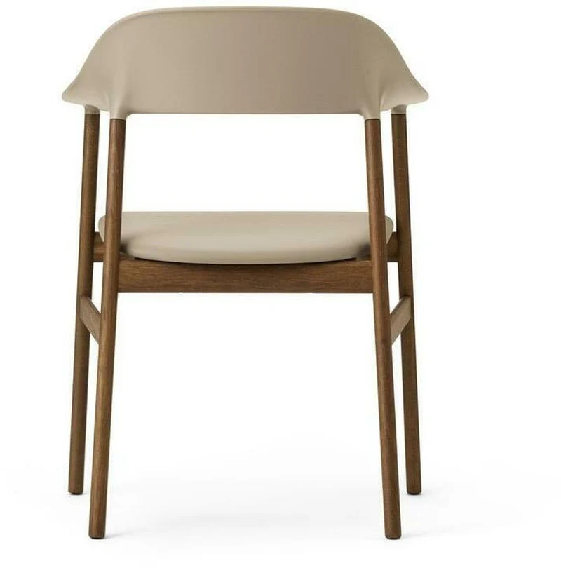 Chaise avec accoudoirs en chêne teinté et cuir sable Herit Spectrum Leather Sand - Normann Copenhagen