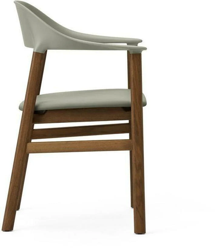 Chaise avec accoudoirs en chêne teinté et cuir vert Herit Spectrum Leather Dusty vert - Normann Copenhagen