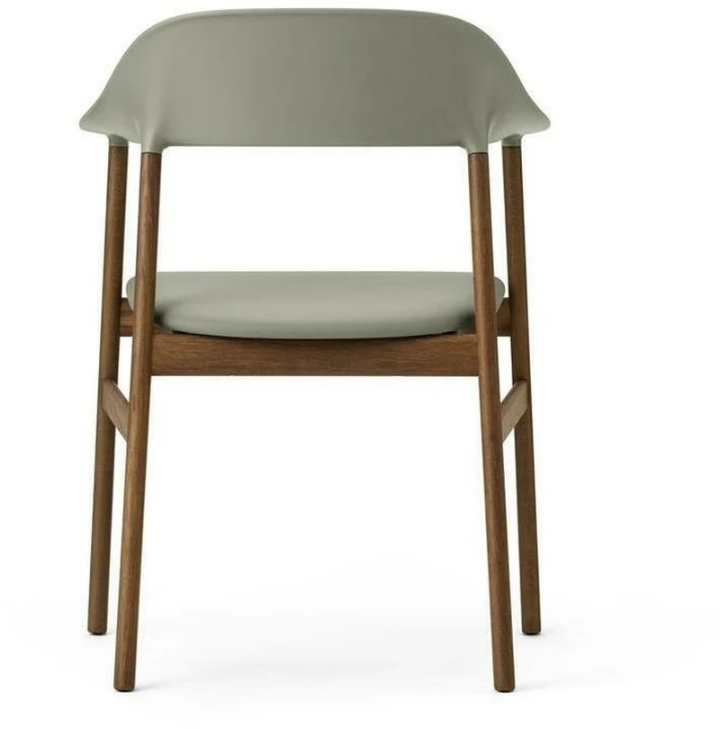Chaise avec accoudoirs en chêne teinté et cuir vert Herit Spectrum Leather Dusty vert - Normann Copenhagen