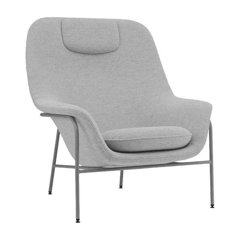 Drape Fauteuil de salon haut avec appui-tête Gris Acier - Normann Copenhagen