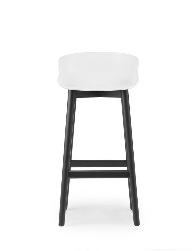 Tabouret de bar en chêne vernis noir et pp blanc 75 cm Hyg - Normann Copenhagen