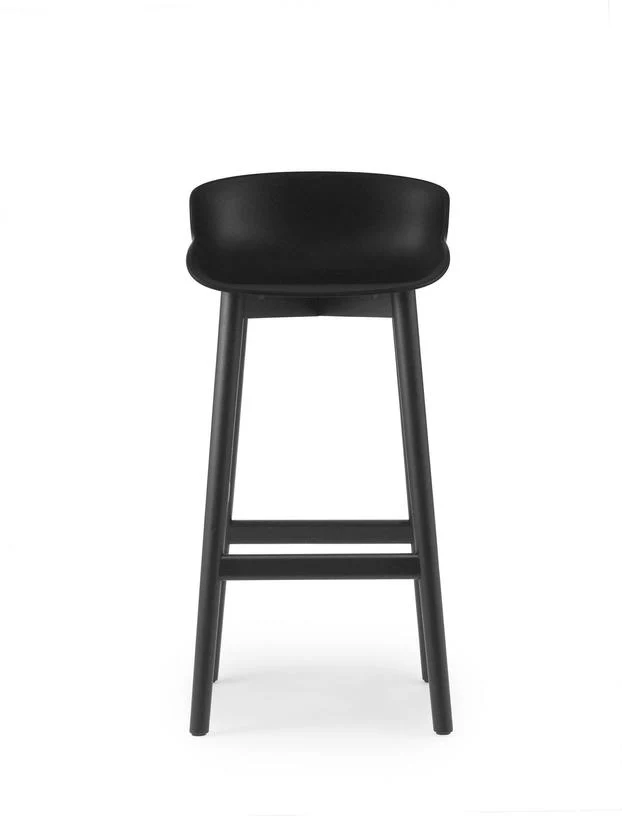 Tabouret de bar en chêne vernis noir et pp noir 75 cm Hyg - Normann Copenhagen