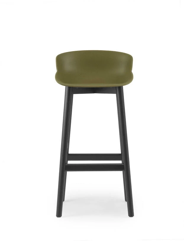 Tabouret de bar en chêne vernis noir et pp olive 75 cm Hyg - Normann Copenhagen