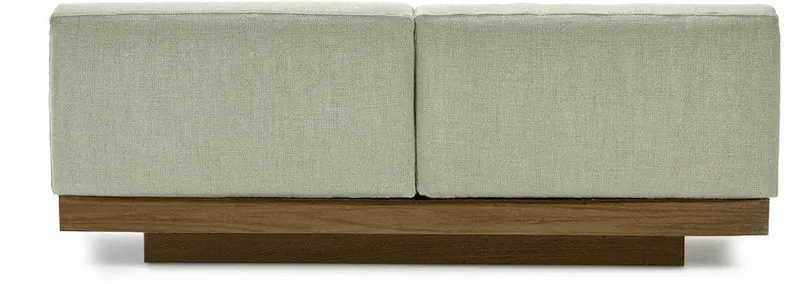 Canapé deux places en bois cognac et coussins sables 193 x 115 x 72 cm Rudolph - Serax