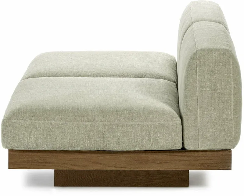 Canapé deux places en bois cognac et coussins sables 193 x 115 x 72 cm Rudolph - Serax