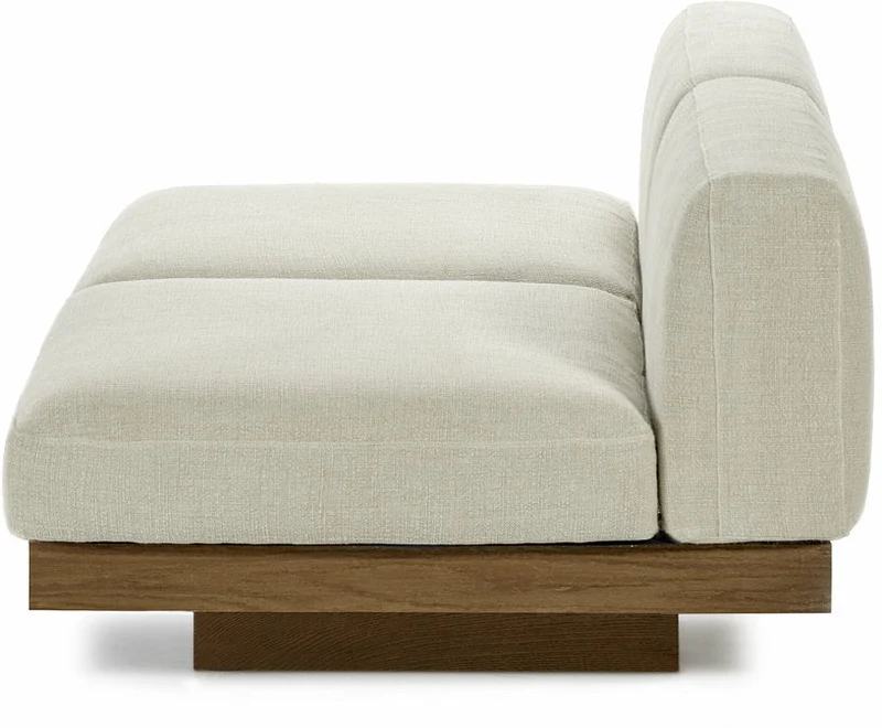 Canapé deux places en bois cognac et coussins beiges 193 x 115 x 72 cm Rudolph - Serax