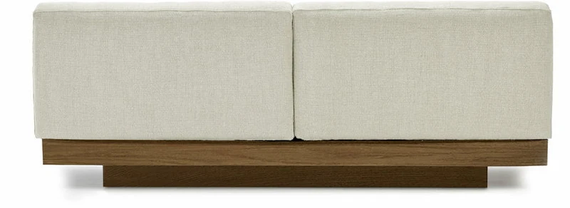 Canapé deux places en bois cognac et coussins beiges 193 x 115 x 72 cm Rudolph - Serax
