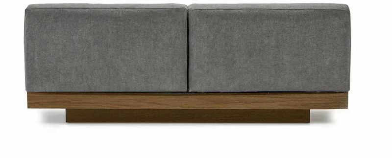 Canapé deux places en bois cognac et coussins fumée 193 x 115 x 72 cm Rudolph - Serax