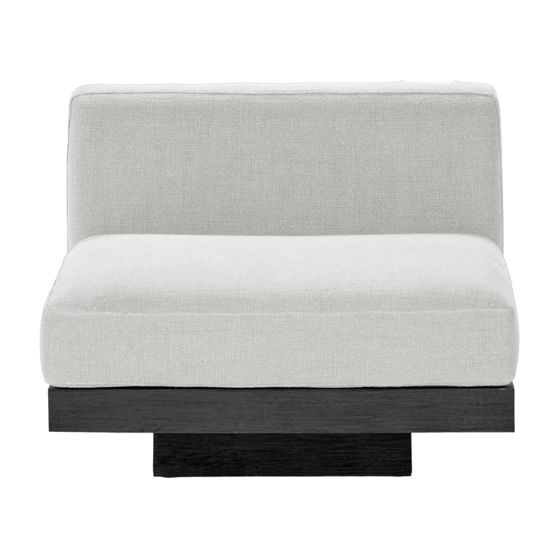 Canapé une place en bois noir et coussins blancs 96 x 115 x 72 cm Rudolph - Serax