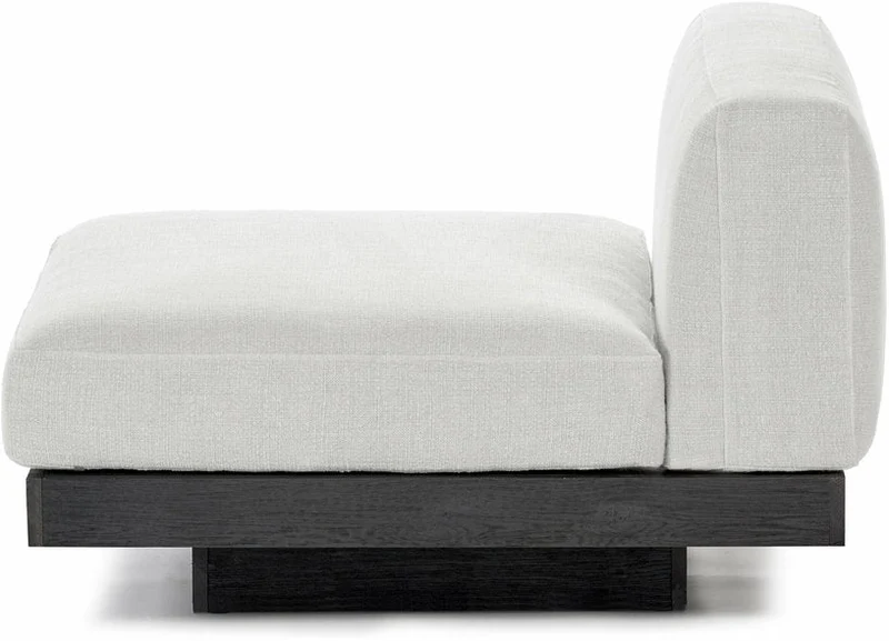 Canapé une place en bois noir et coussins blancs 96 x 115 x 72 cm Rudolph - Serax
