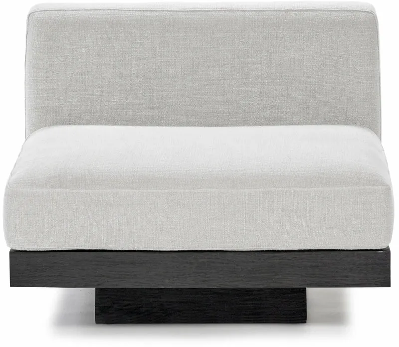 Canapé une place en bois noir et coussins blancs 96 x 115 x 72 cm Rudolph - Serax