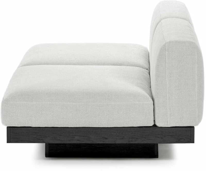 Canapé deux places en bois noir et coussins blancs 193 x 115 x 72 cm Rudolph - Serax