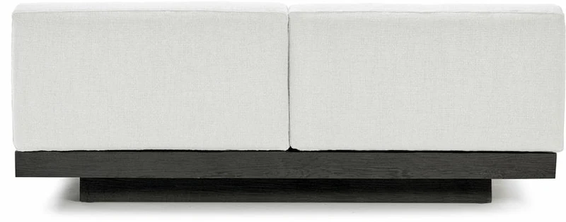 Canapé deux places en bois noir et coussins blancs 193 x 115 x 72 cm Rudolph - Serax