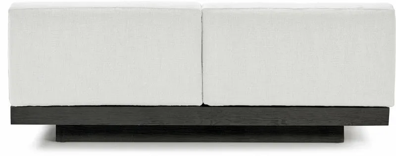 Canapé deux places en bois noir et coussins blancs 193 x 115 x 72 cm Rudolph - Serax