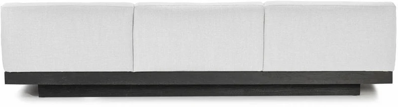 Canapé trois places en bois noir et coussins blancs 287 x 115 x 72 cm Rudolph - Serax