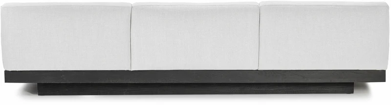 Canapé trois places en bois noir et coussins blancs 287 x 115 x 72 cm Rudolph - Serax