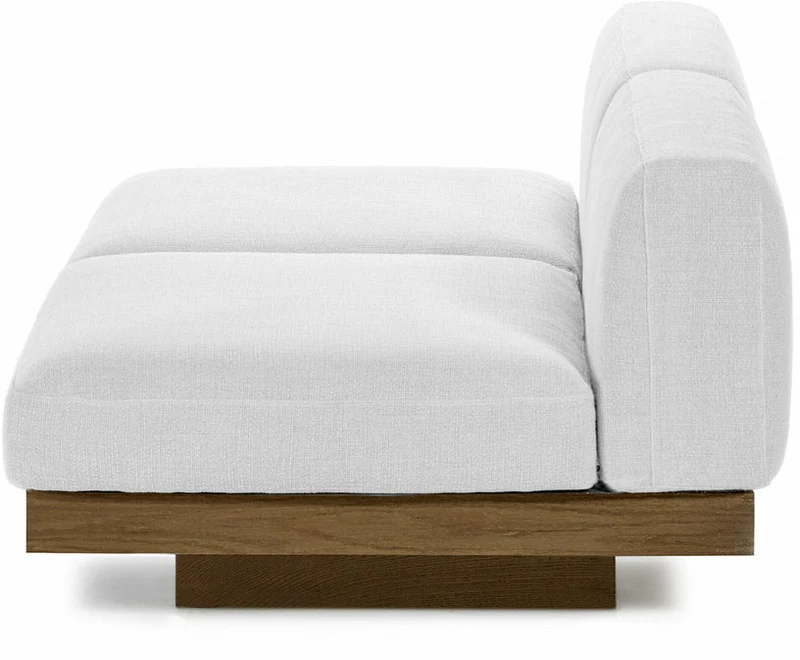 Canapé deux places en bois cognac et coussins blancs 193 x 115 x 72 cm Rudolph - Serax