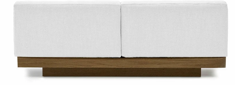 Canapé deux places en bois cognac et coussins blancs 193 x 115 x 72 cm Rudolph - Serax