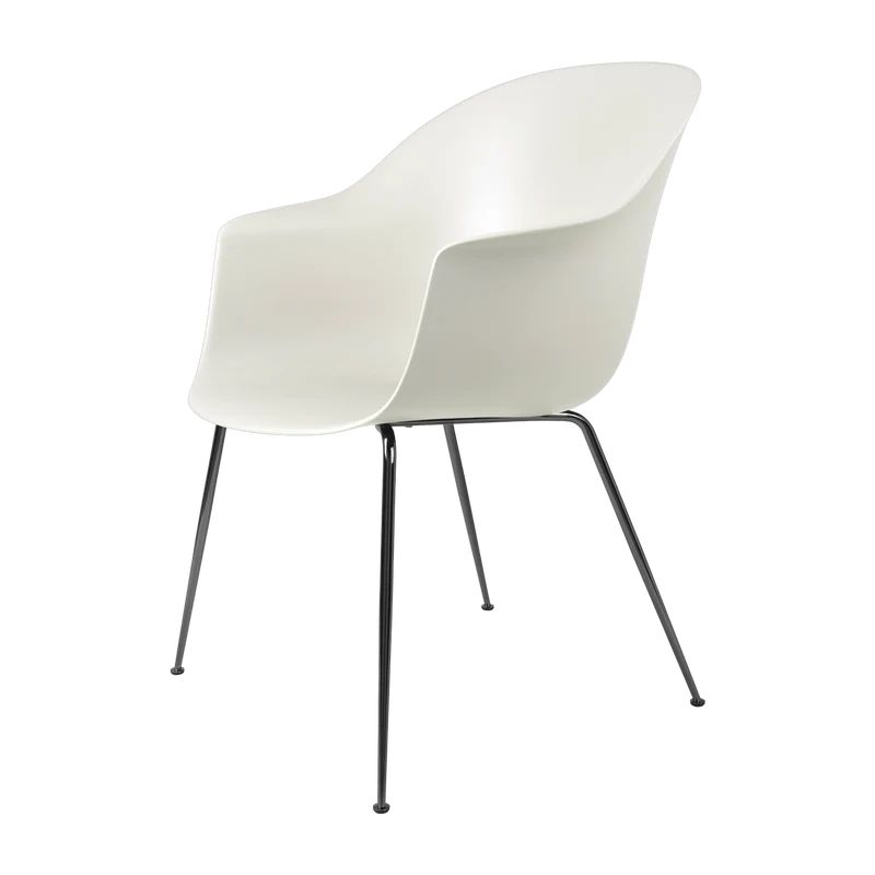 Chaise blanche noir chromée Bat - Gubi