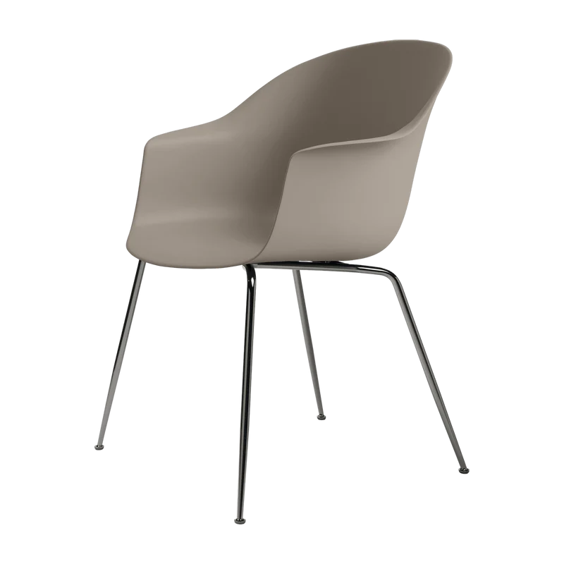 Chaise beige noir chromée Bat - Gubi