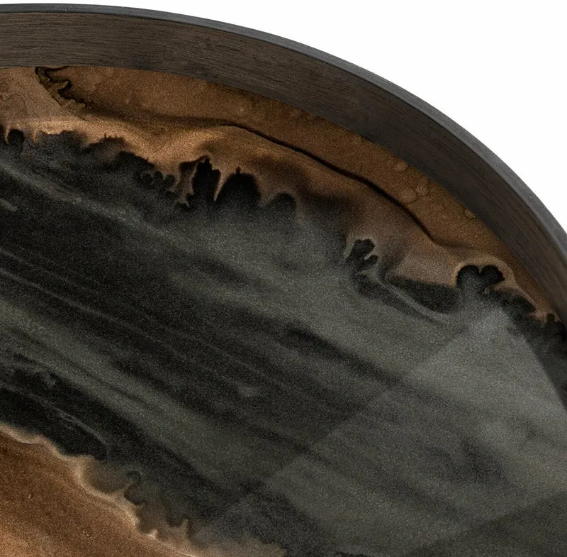Plateau rond en verre bronze 61 cm Organic - Ethnicraft Accessories