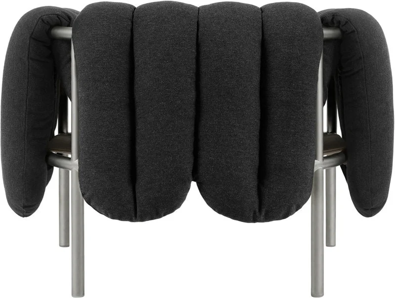 Fauteuil lounge en coton anthracite et acier Puffy - Hem
