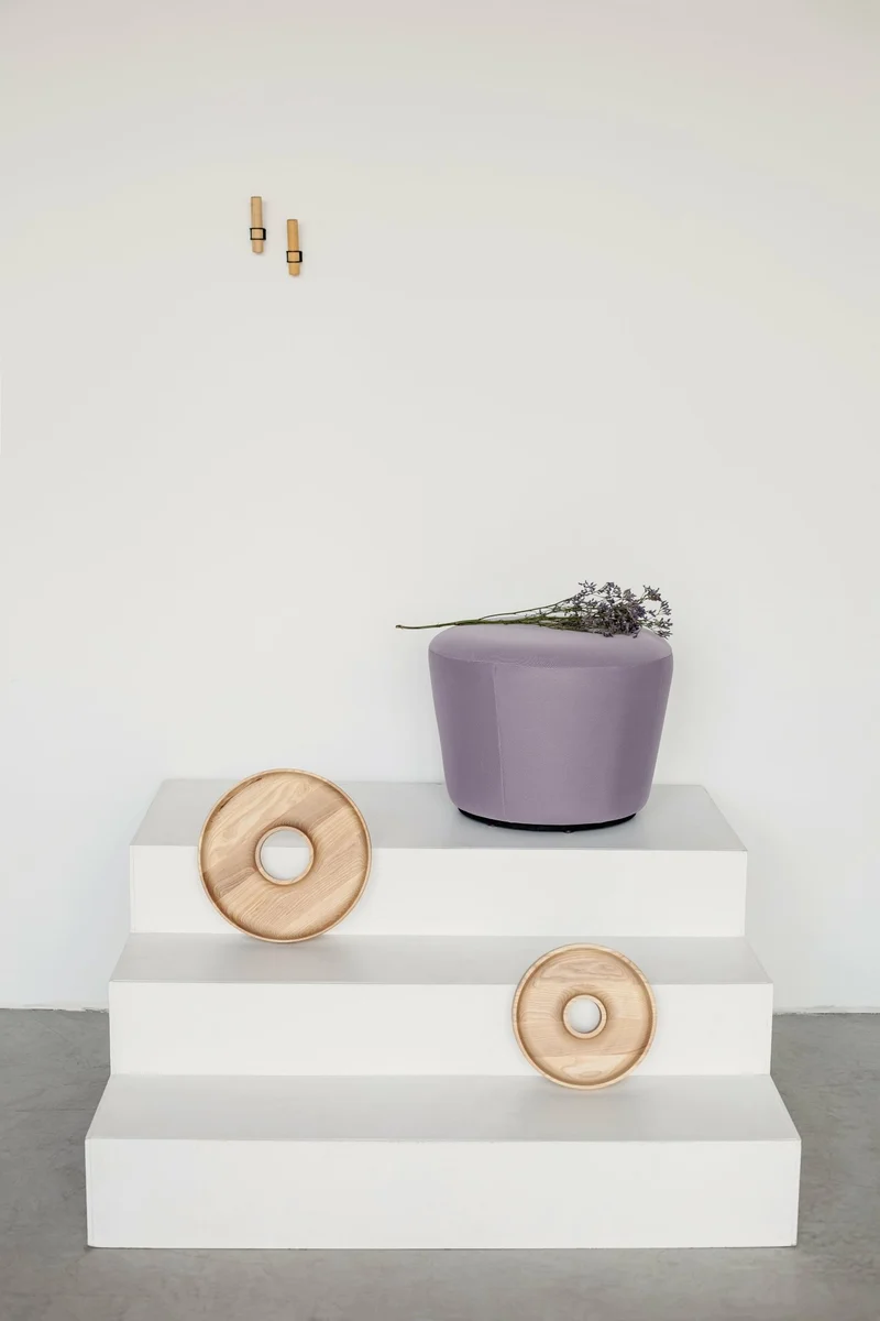Pouf large en tissu bleu Naïve - Emko