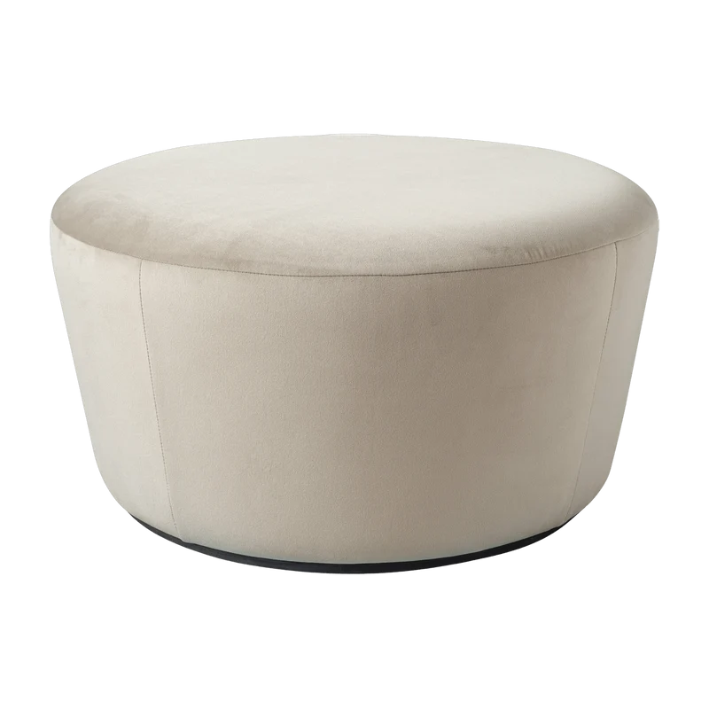 Pouf large en velours beige Naïve - Emko