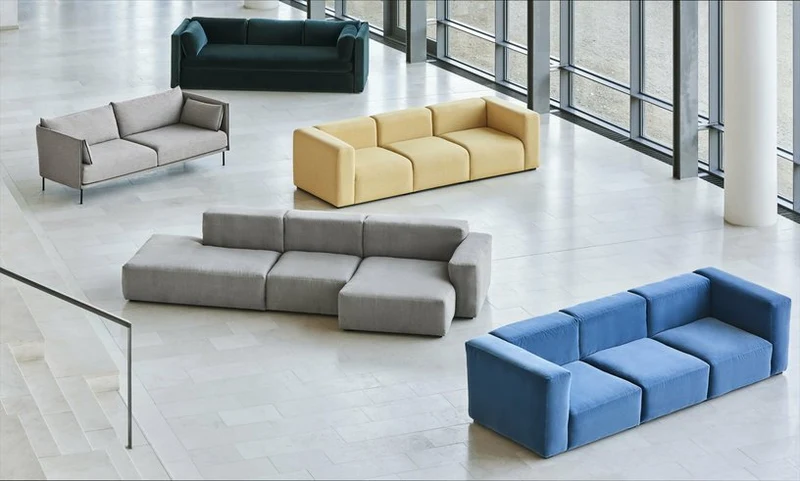 Canapé 2,5 places en cuir Sense black Mags Soft combinaison 3 right - Hay