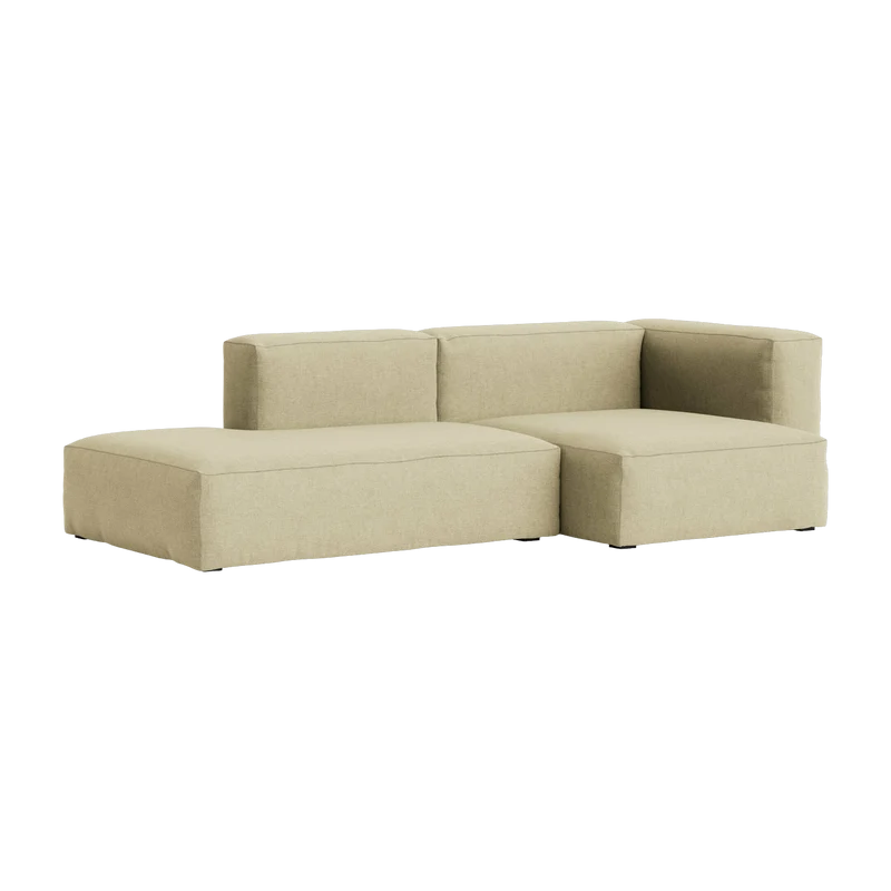 Canapé 2,5 places en tissu Linen Grid dark beige Mags Soft combinaison 3 right - Hay