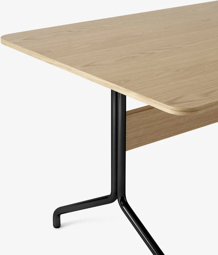 Table à manger minimaliste en chêne clair et métal noir 160x90 cm Pavilion AV18 - &tradition