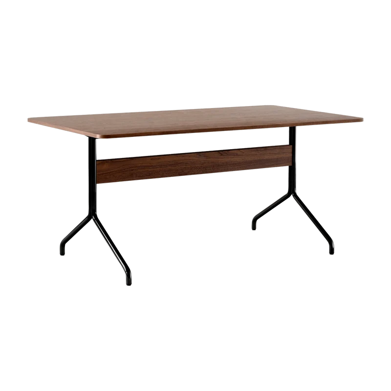 Table à manger minimaliste en noyer et métal noir 160x90 cm Pavilion AV18 - &tradition
