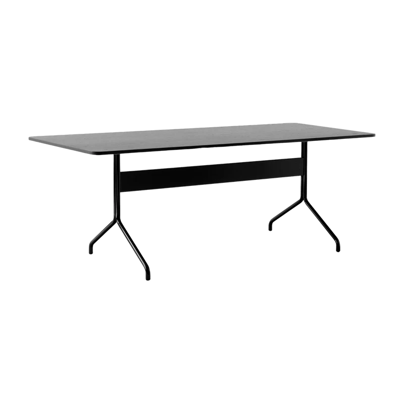 Table à manger en chêne noir et métal noir 200x90 cm Pavilion AV19 - &tradition