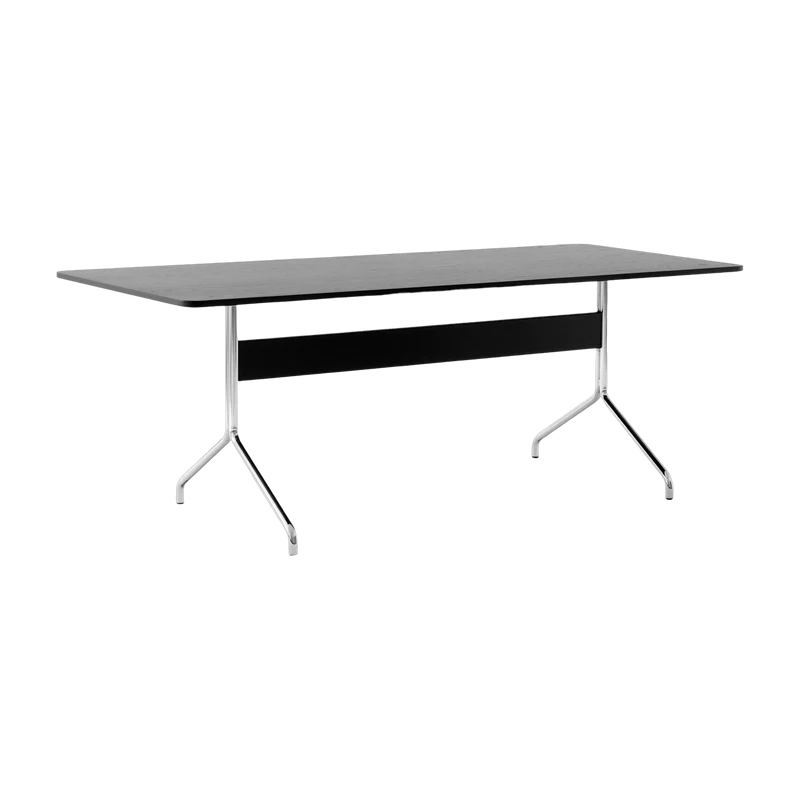 Table à manger en chêne noir et chrome 200x90 cm Pavilion AV19 - &tradition