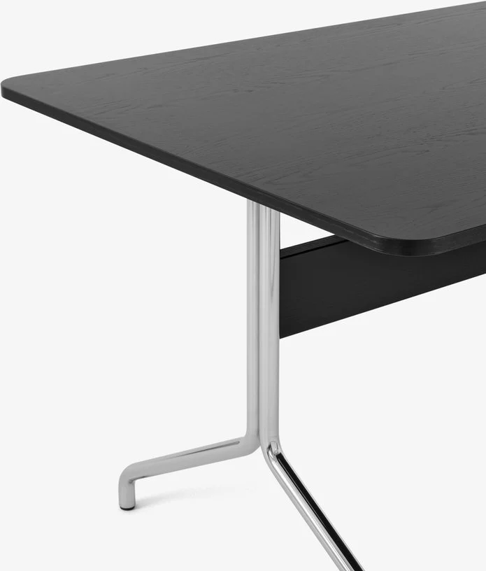 Table à manger en chêne noir et chrome 200x90 cm Pavilion AV19 - &tradition
