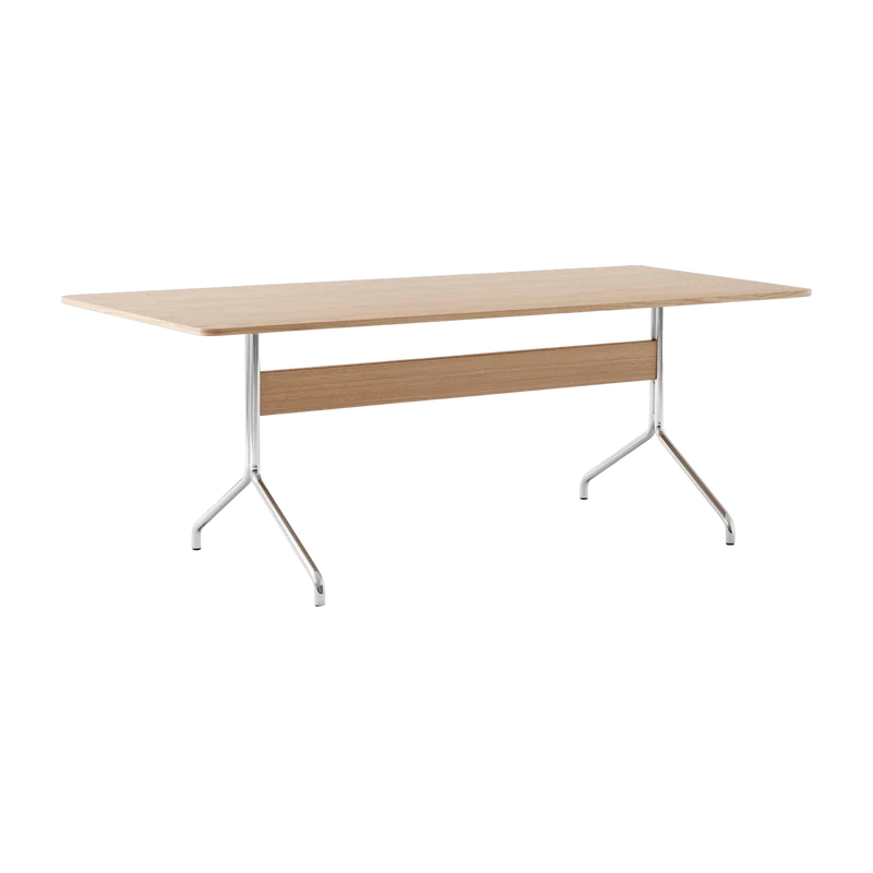 Table à manger en chêne et chrome 200x90 cm Pavilion AV19 - &tradition