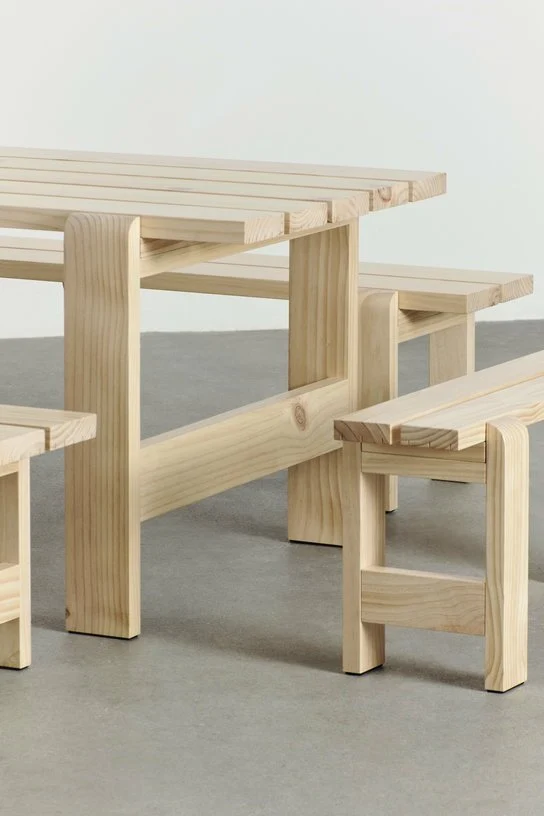 Table en pin laqué 180 x 66 x 74 cm Weekday - Hay